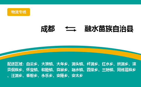 成都到融水苗族自治县物流专线2023省市县+乡镇-闪+送专业运送