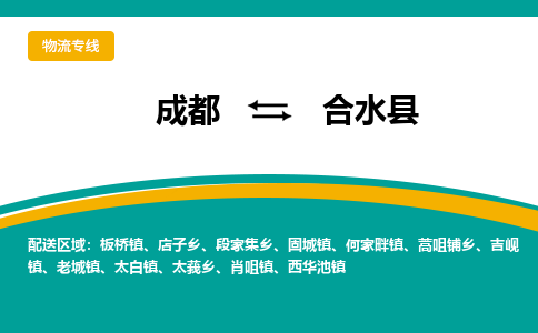 成都到合水县物流专线2023省市县+乡镇-闪+送专业运送